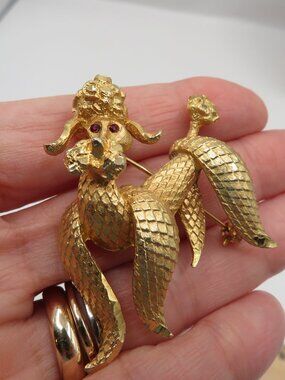 Vintage BSK Poodle Brooch